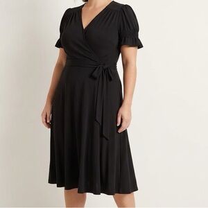 Vintage 90s ICE Black Midi Dress 14